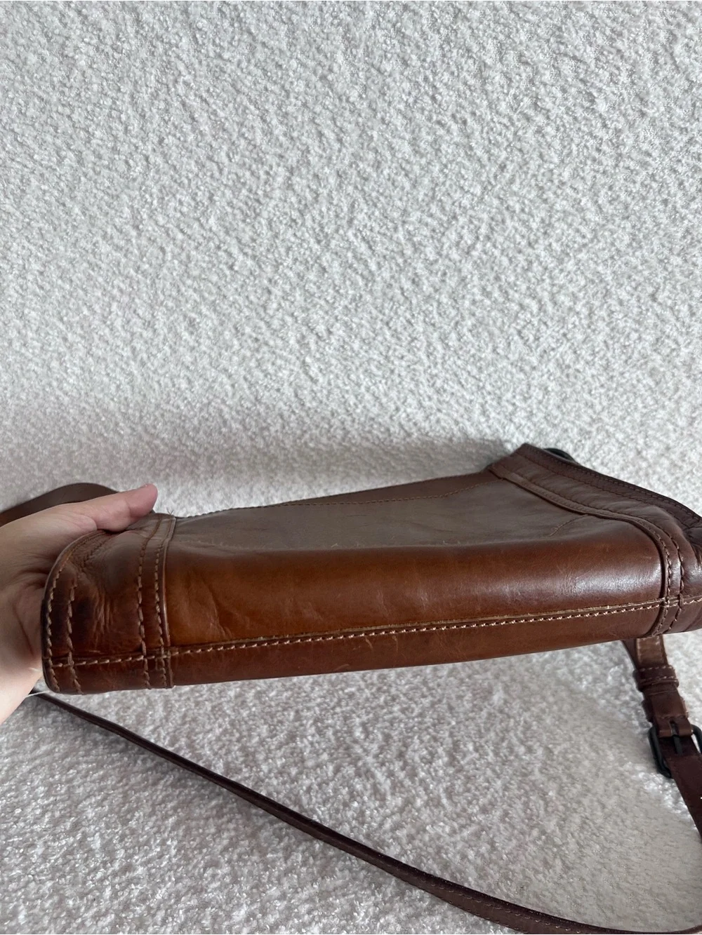 Frye Melissa‎ Zip Crossbody Leather Brown Purse Bag